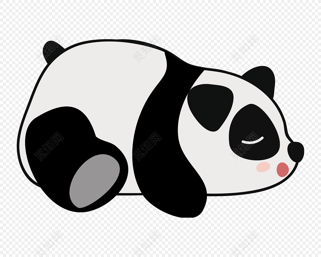 黑白卡通熊猫装饰图案
