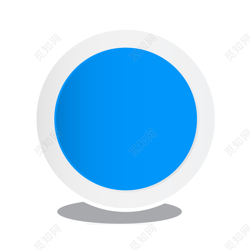 立体蓝色圆形标签贴纸