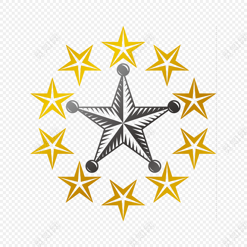 星星徽章元素矢量图形
