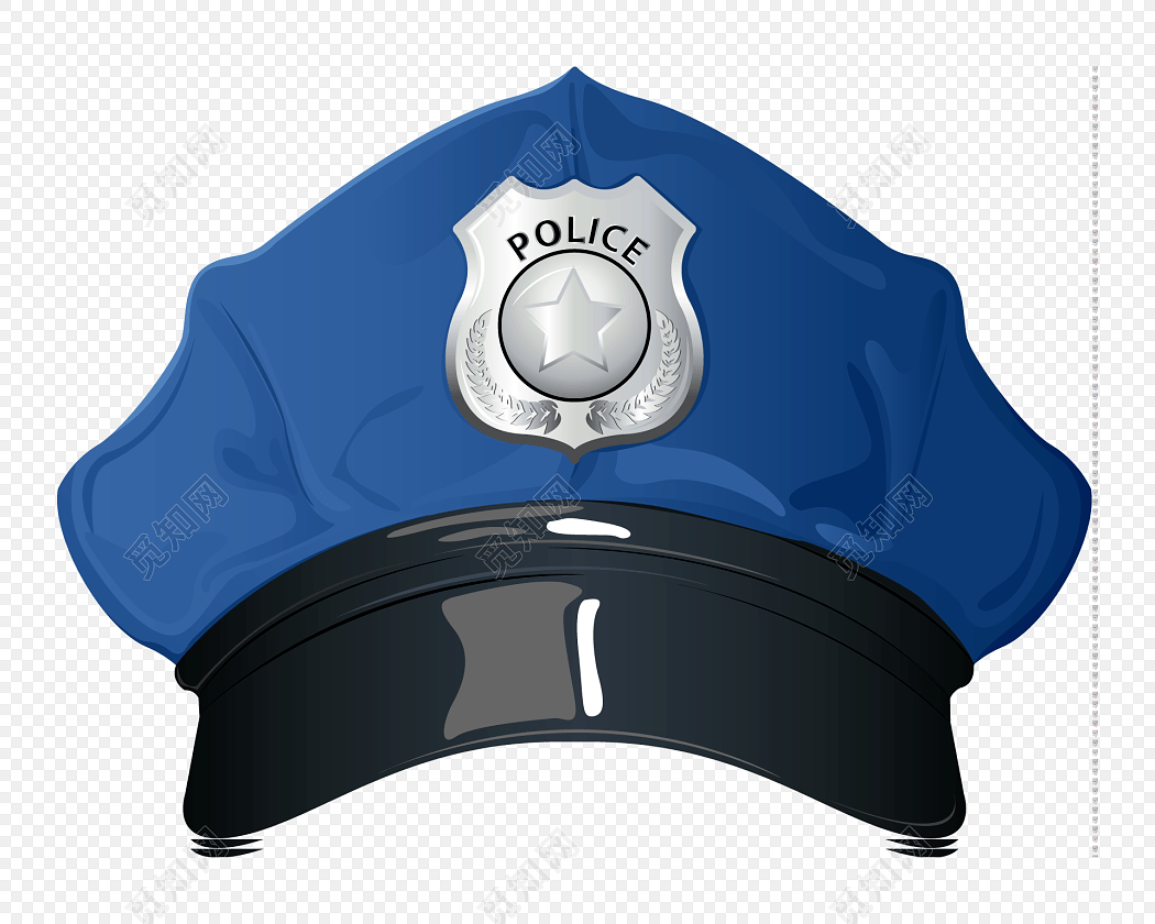 彩色卡通警察帽子矢量素材