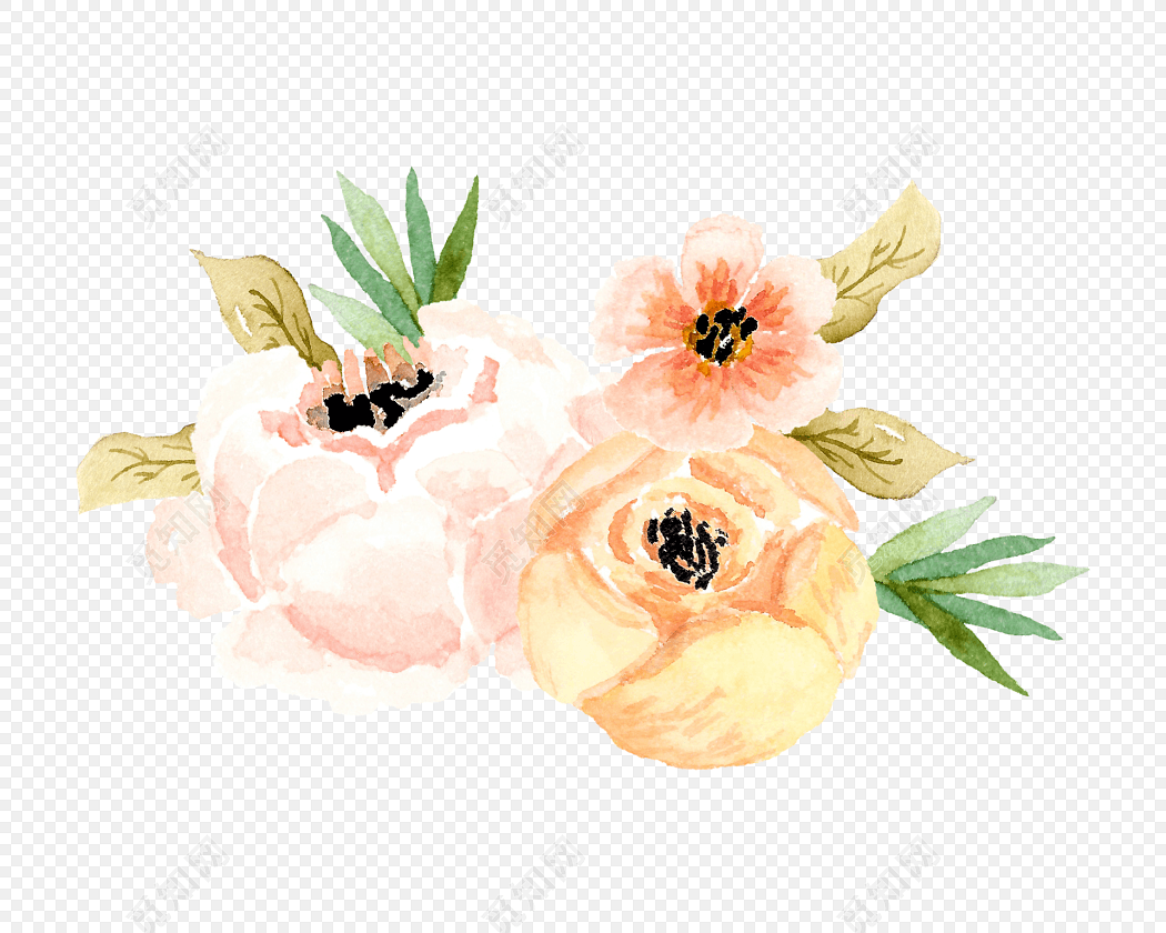 唯美花朵插画素材