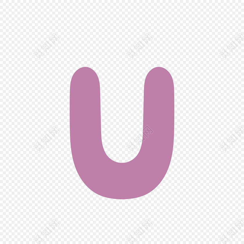 彩色字体英文字母u素材