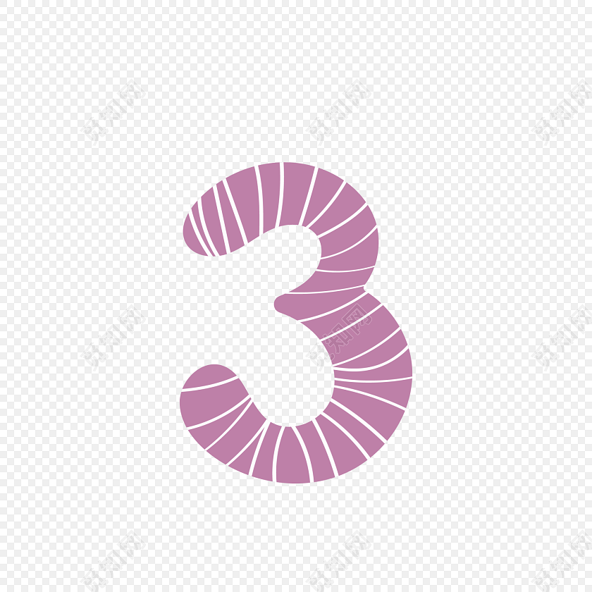 彩色数字3字体素材
