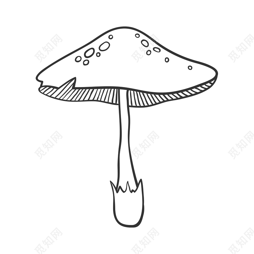 手绘涂鸦蘑菇素材