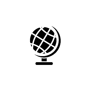 创意黑色卡通地球仪logo设计矢量图片
