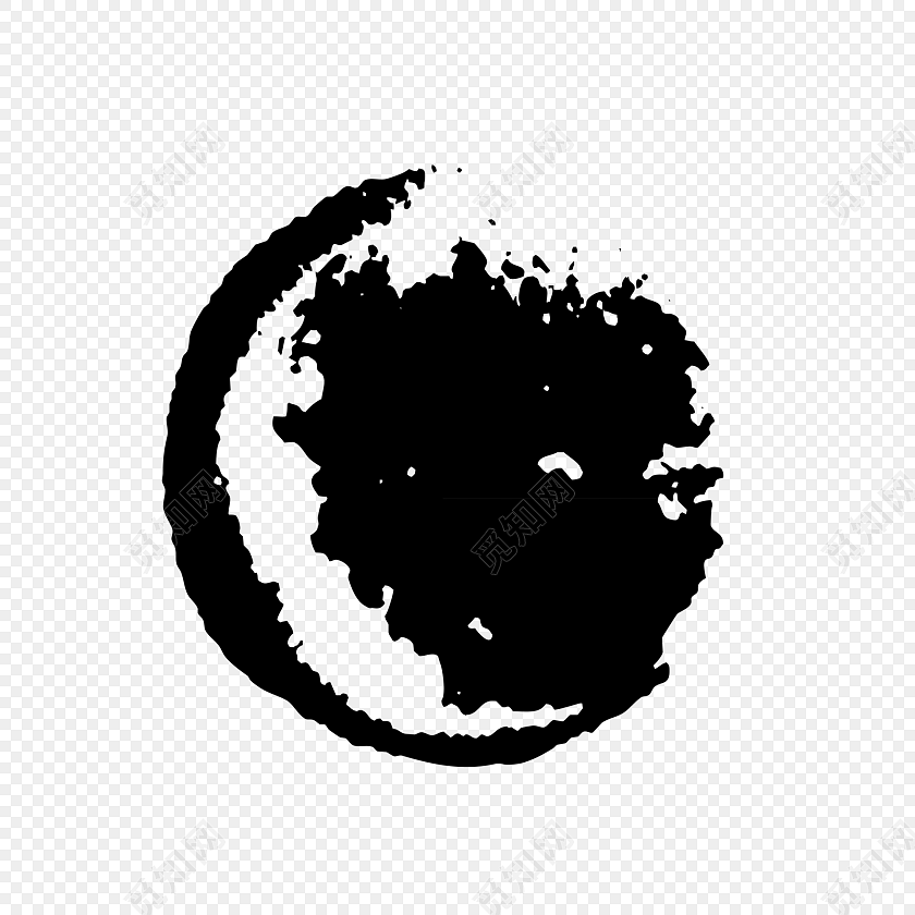 黑色墨迹笔刷免抠素材