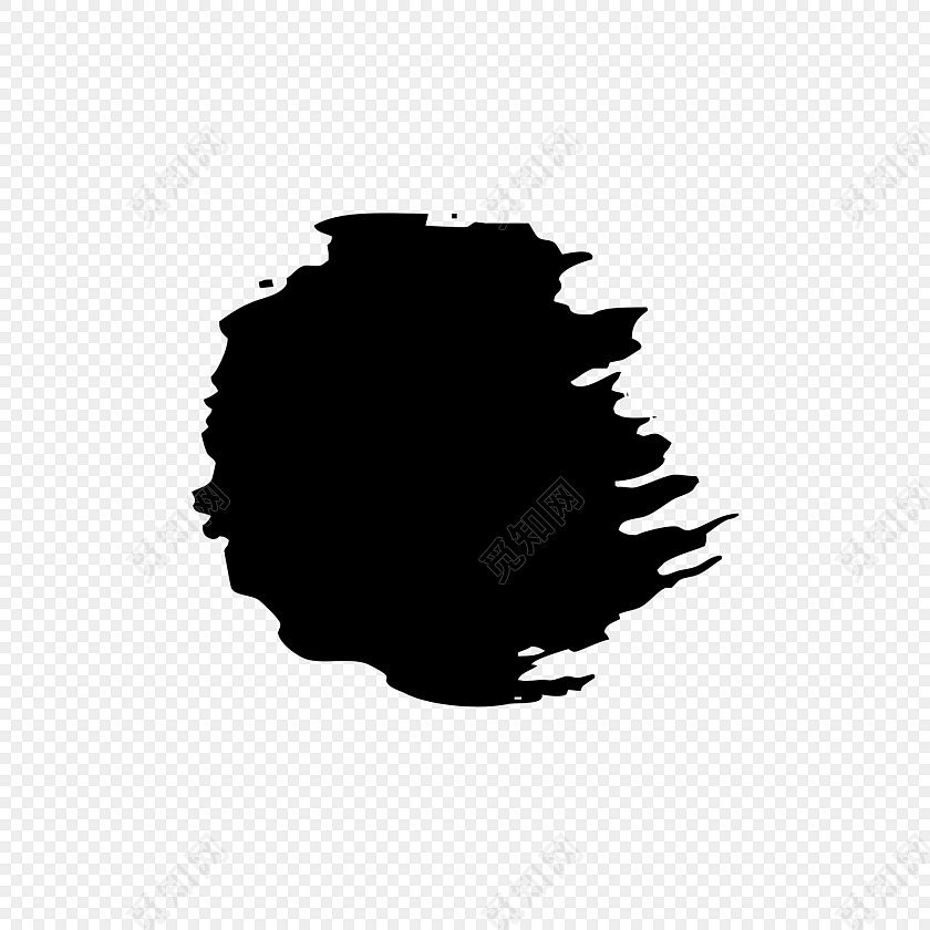 黑色墨迹笔刷免抠素材