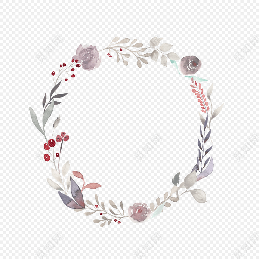 cia色的花圈矢量元素