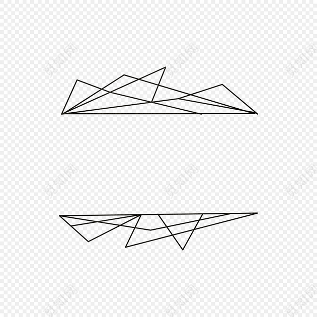 单色简约线条几何图形矢量素材
