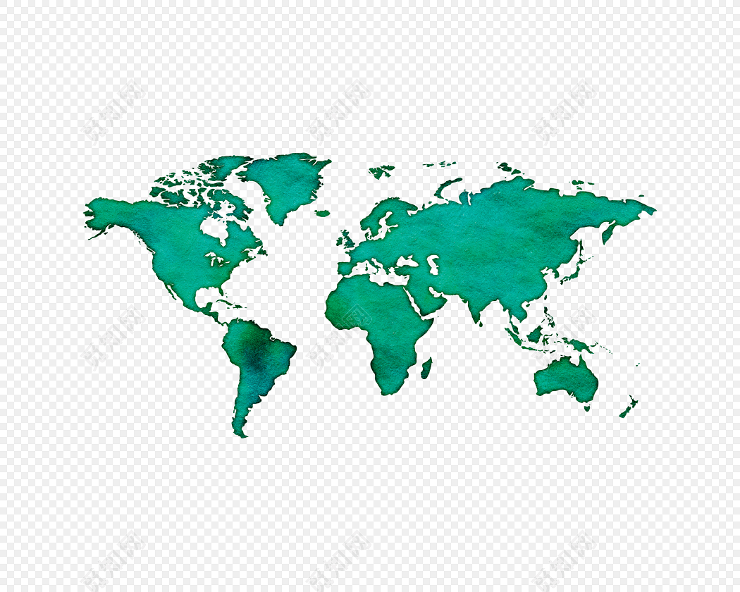 彩色手绘世界地图矢量素材