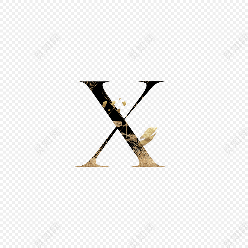 英文字母x艺术字素材