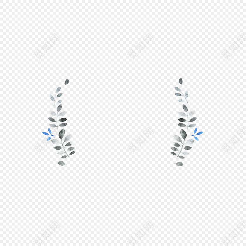 清新北欧风枝叶边框素材