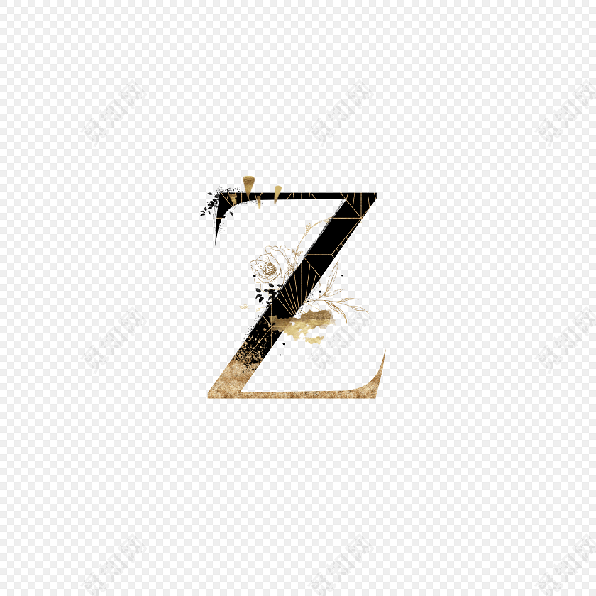 英文渐变字母z艺术字素材
