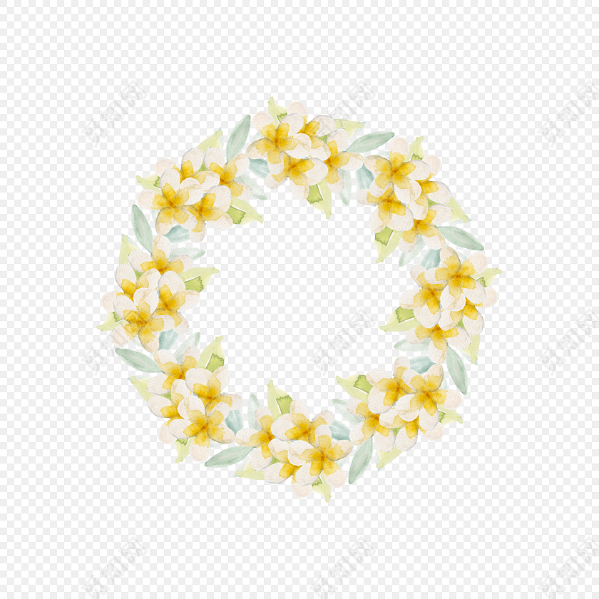 手绘花环素材