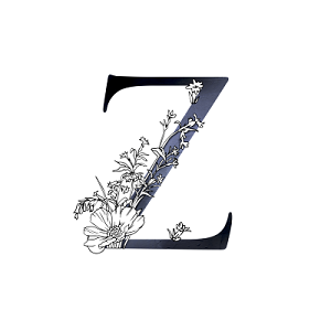 黑白创意花卉字母z设计素材