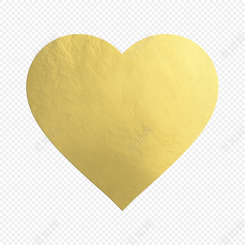 金色几何爱心形状装饰素材
