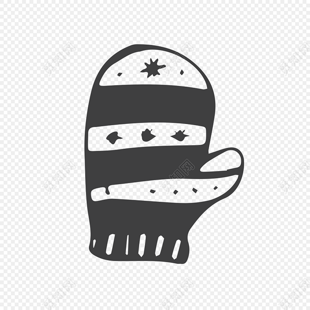 黑色手套插画素材