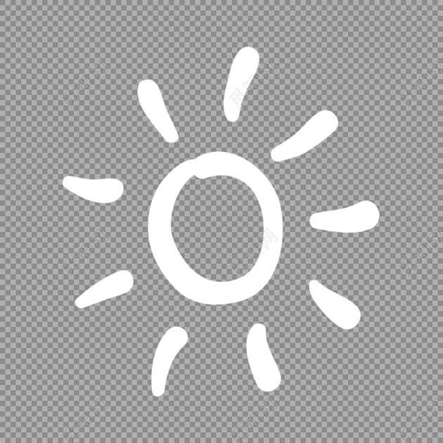 透明手绘小太阳符号矢量图片