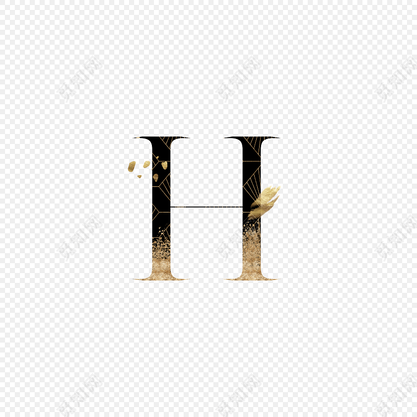 金粉装饰字母h