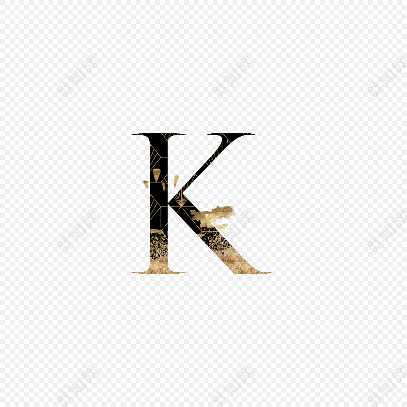 金粉装饰字母k