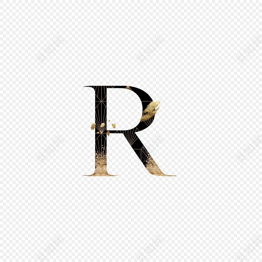 金粉装饰字母r