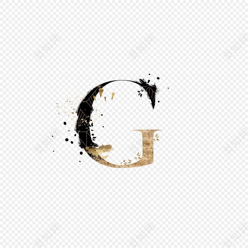 金粉装饰大写字母g