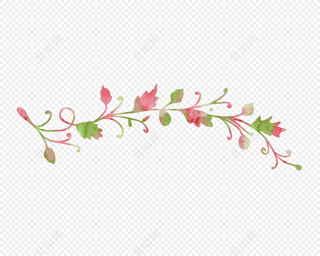 手绘卡通装饰花瓣花草装饰海报设计