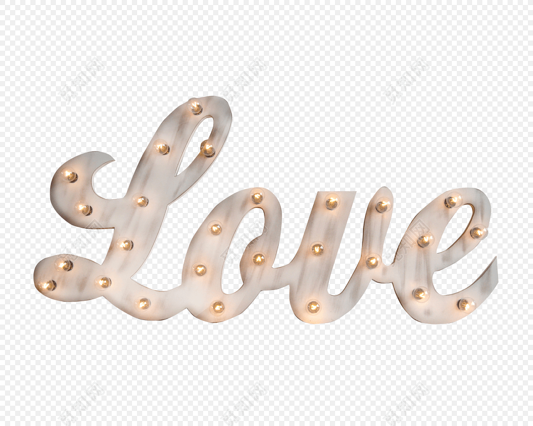 英文发光字love设计素材