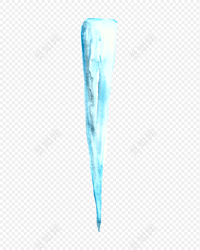 蓝色手绘冰锥水彩插画