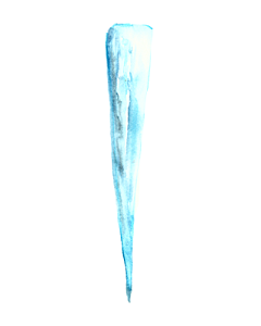 蓝色手绘冰锥水彩插画