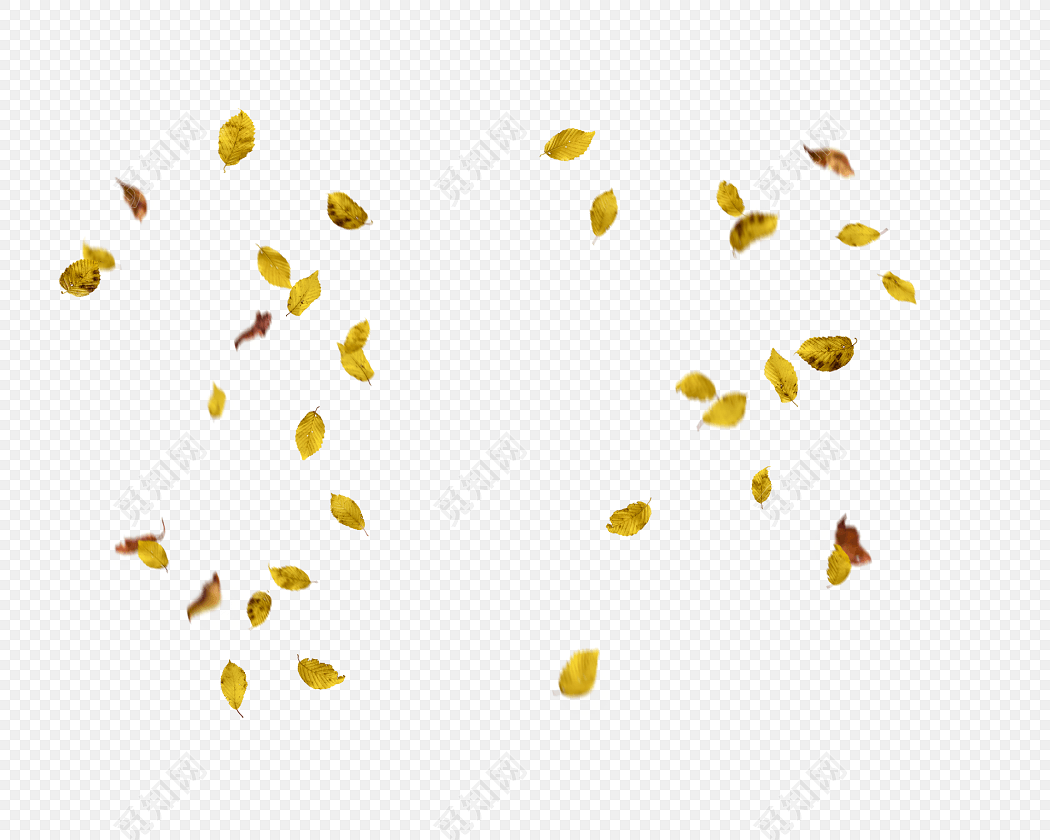 彩色卡通秋天落叶插画素材
