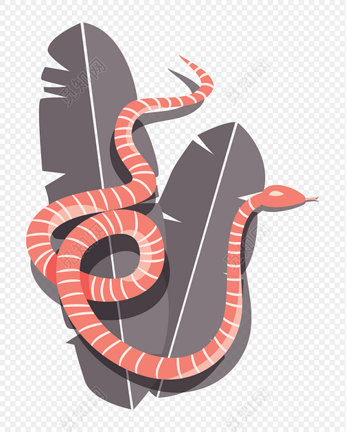 彩色卡通蛇扁平插画