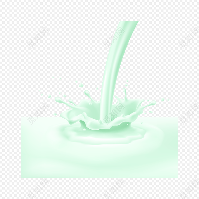 绿色牛奶奶花水花素材
