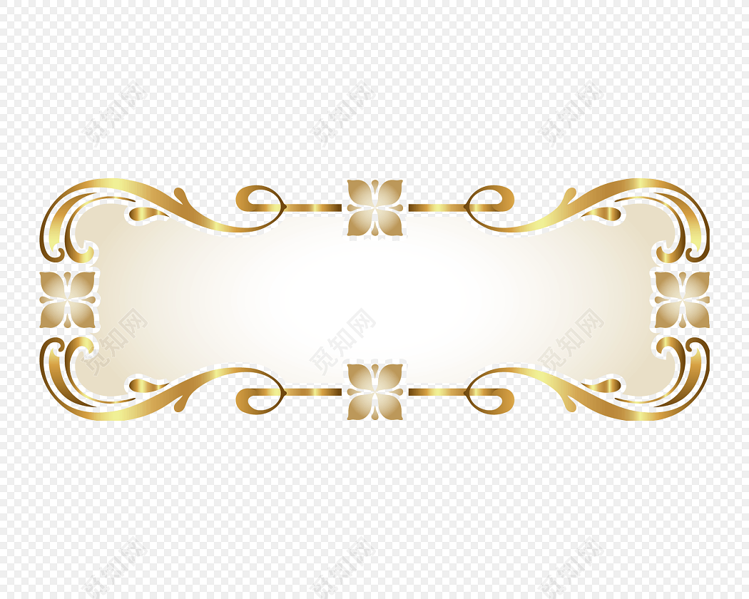 金色欧式花纹边框矢量图