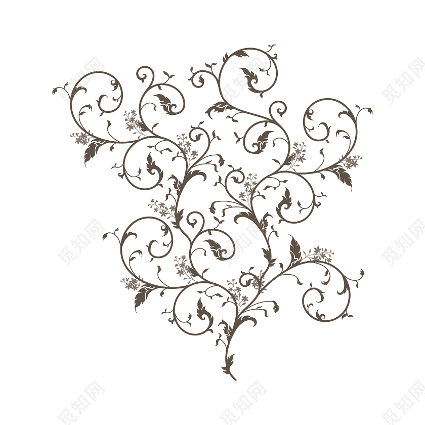 黑白剪影清新花藤藤蔓花边边框