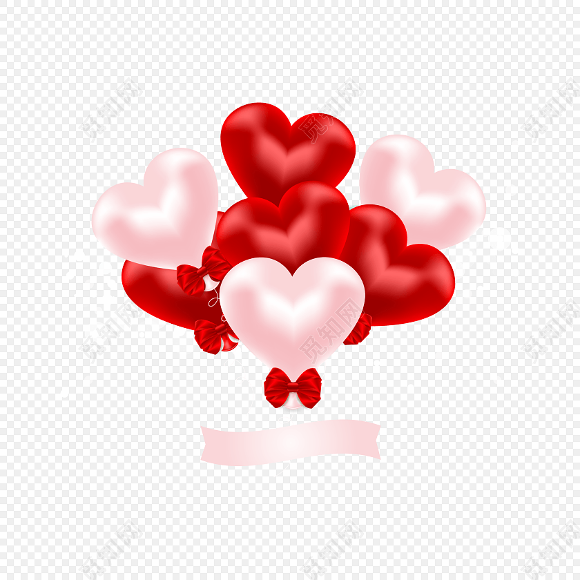 红色温暖气球爱心心形母亲节