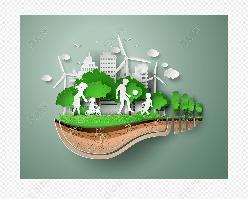 绿色环保低碳出行素材