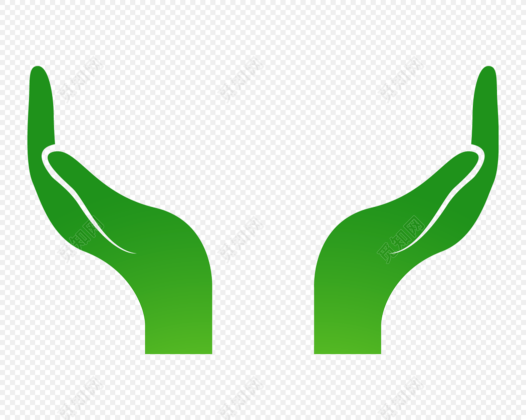 绿色双手呵护素材