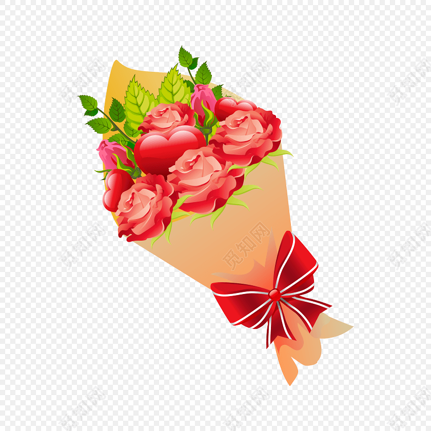 教师节红色喜庆花束情人节感恩节