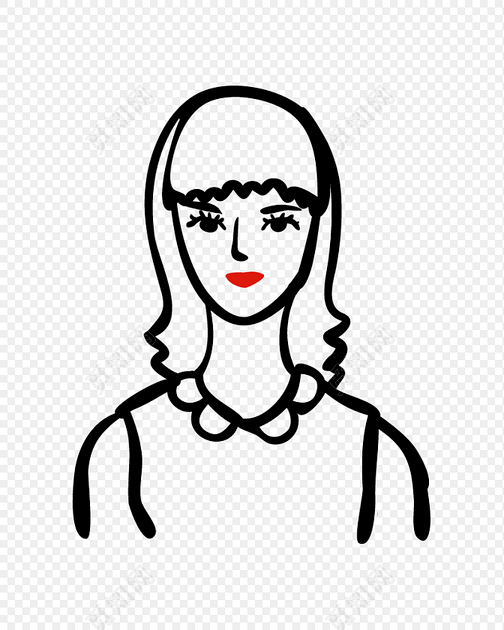 美女简笔画素材下载