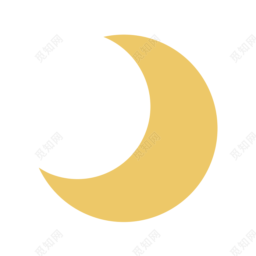 黄色简约月亮图片下载素材