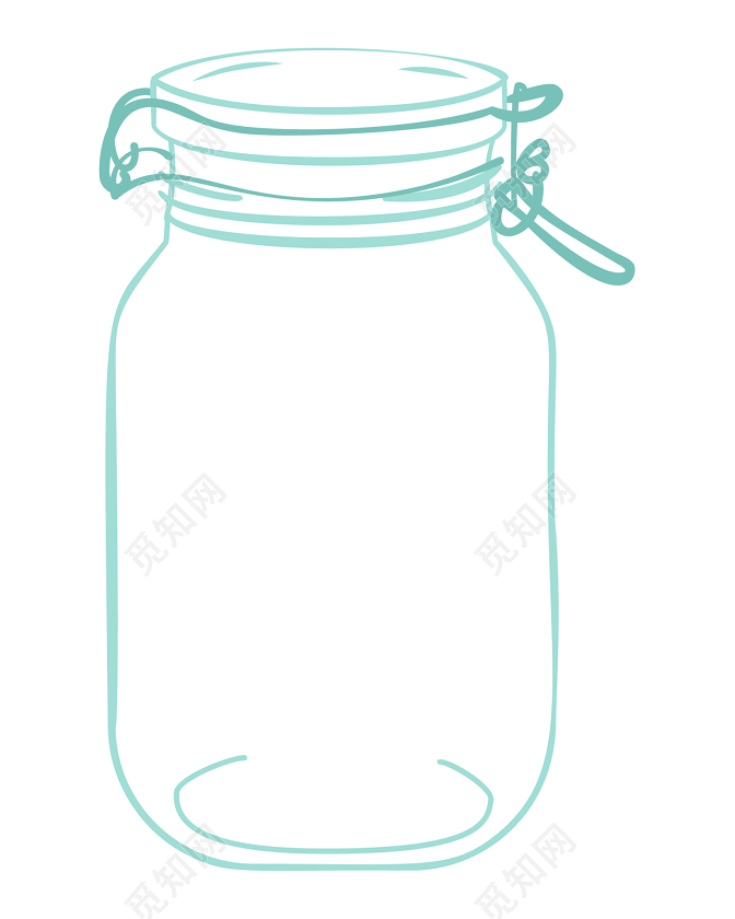 透明玻璃瓶收纳罐卡通素材