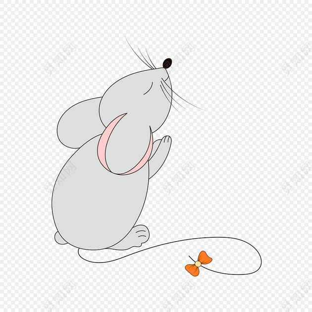 灰色老鼠手绘素材