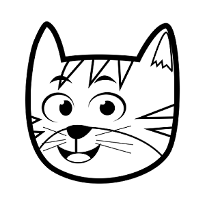 黑白卡通猫表情包免抠素材
