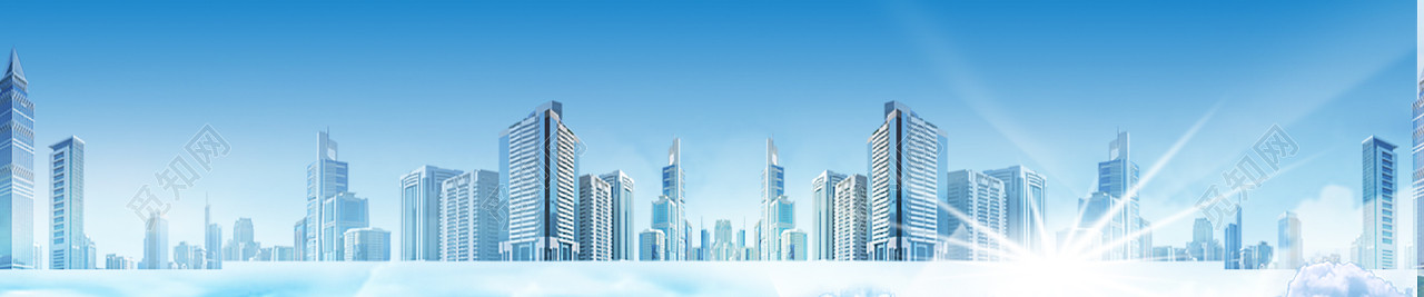 蓝色商务建筑banner