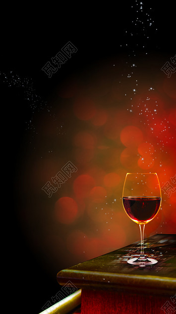 红色大气红酒多边形彩色背景图