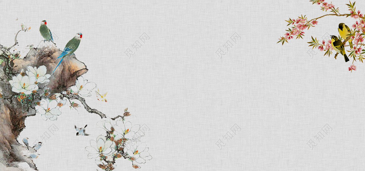 工笔画花鸟鱼虫背景