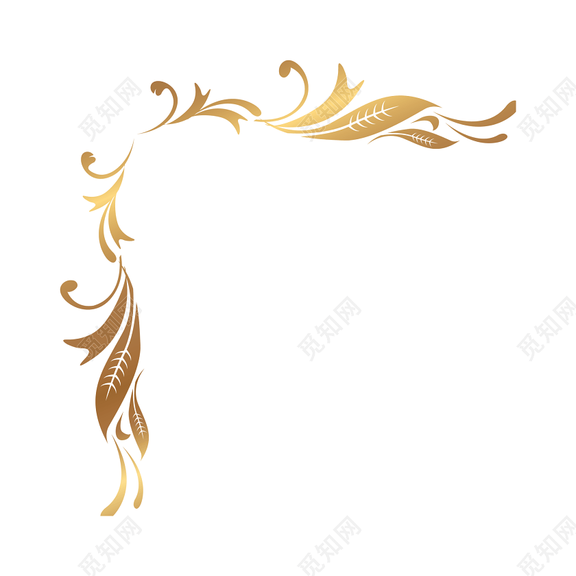 金色花纹线条装饰矢量图素材