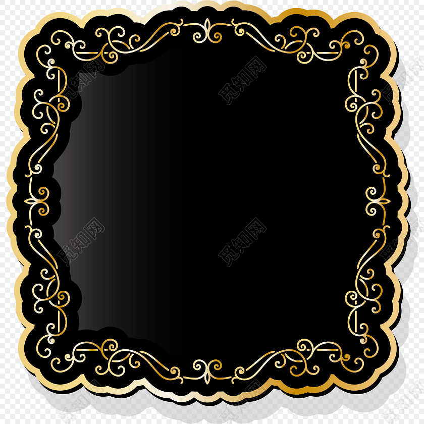 黑色方框装饰矢量图素材