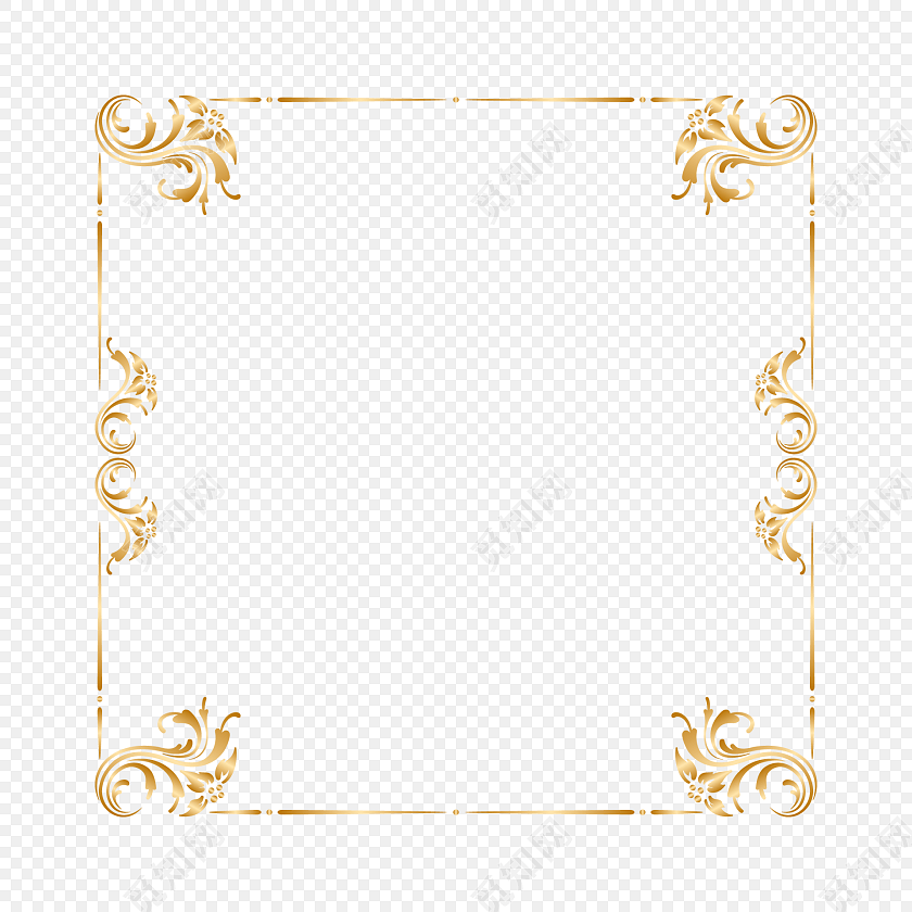 金色花纹边框素材